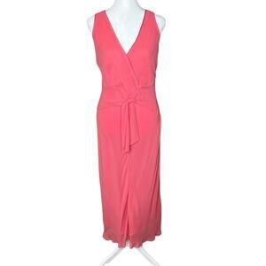 J.Peterman Y2K Silk Georgette Surplice Dress Size 6 Wedding Party Feminine